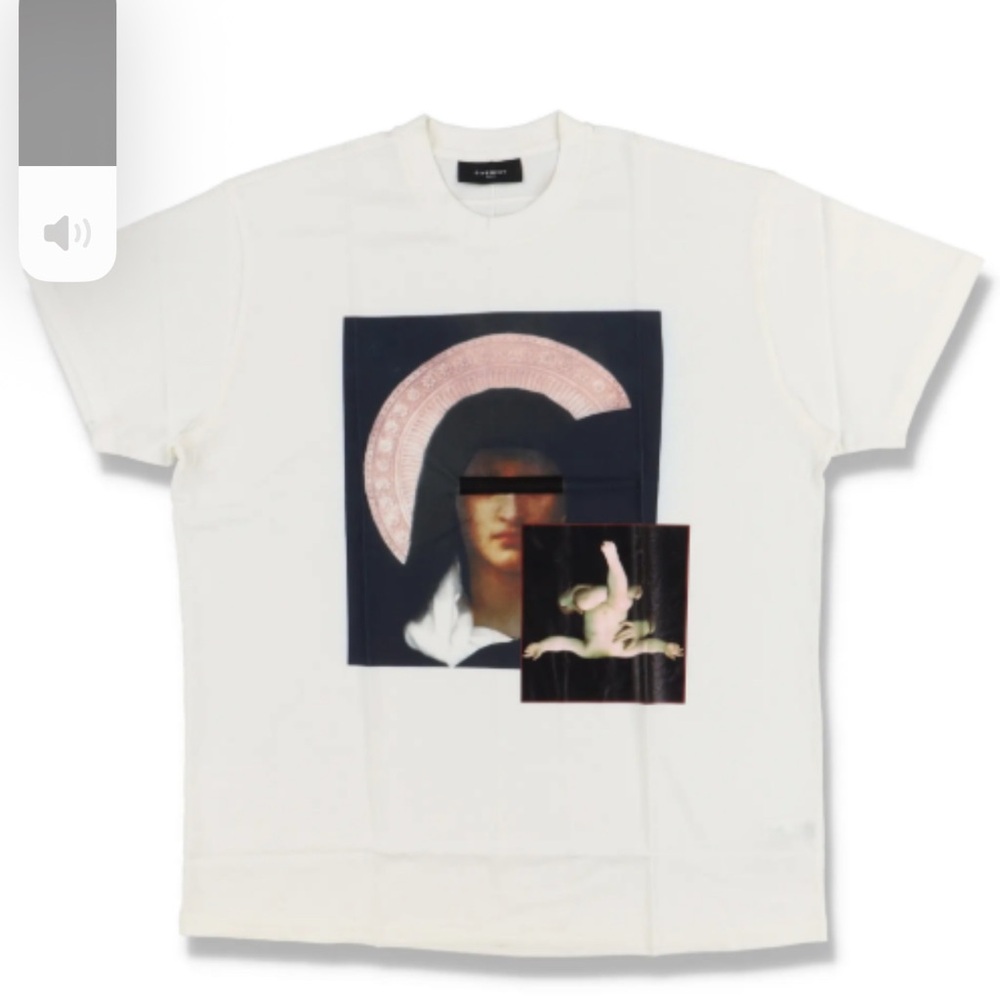 New Givenchy White Madonna and Child Print Oversized T-Fits up XL /COA included